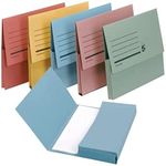 5 Star Premier Document Wallet Half Flap 285gsm Capacity 32mm A4 Assorted (Pack of 50)