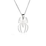 GAUEIOUR Spider Stainless Steel Pendant Necklace,Silver Adjustable Lightweight Chain Charm Jewelry Accessories Presents for Men Women