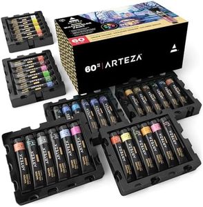 ARTEZA Watercolor Paint Set, 60 Colors in 12 ml/0.4 US fl oz Tubes, Premium Water Colors Paint for Adults, Artists & Hobby Painters, Bright Vibrant Watercolor Paints
