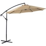 soges 10FT Outdoor Patio Umbrella Outdoor Banana Shape SunShade, Cantilever Outdoor Patio Umbrella Patio Outdoor Parasol, 360° Rotation Aluminum Alloy Framework, with Crank & Tilt, Cross Base, Khaki