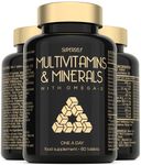 Multivitamin Tablets for Men & Women - Multivitamins and Minerals with Omega 3 - Adult Multi Vitamins Supplements with 100% Daily of Zinc, Iron, Vitamin D, C, B12 & 26 Nutrients - 60 Tablets One a Day