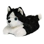 Onmygogo Fuzzy Animal Husky Slippers for Men(Dark grey,Men size 8-10.5)