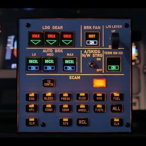 Goekhyrani Flight Simulator Control Panel, A103 A32X/A31X/A350/XECAM HOME COCKPIT Landing Gear Indicator Integrated Panel for MSFS 2020/2024 - Compatible with Fenix, FBW ini