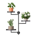 YQSLYSF Rotating Window Plant Shelves, 3-tier Metal Plant Stand, Wall mount Plant holder, Floating Shelf for Multiple Plants indoors, Window Sill Gift for Plant Lover to Enhance Home Decor (pot to 6")