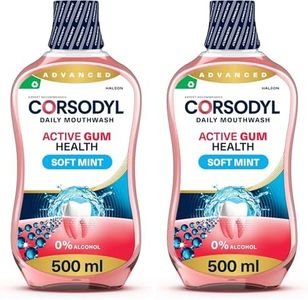 Corsodyl Mouthwash Daily Active Gum Health, Fluoride Mouthwash, Alcohol Free, 500ml (Pack of 2)