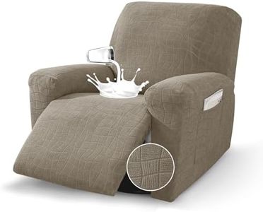 MAXIJIN Waterproof Recliner Covers for Large Recliner 3 Pieces Oversized Recliner Chair Covers, Washable Lazy Boy Reclining Slipcovers with Pockets for Pet, Kids (XL Recliner, Khaki New)