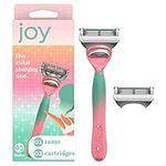 Joy Color-Changing Razor for Women, Shave Kit with 1 Handle + 2 Razor Blade Refills