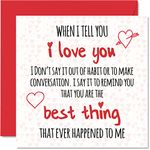 Cute Anniversary Card for Him Her - I Love You, You Are The Best Thing, Valentines Day Birthday Card Boyfriend Girlfriend Husband Wife Partner, 145mm x 145mm Romantic Greeting Cards Fiance Fiancee