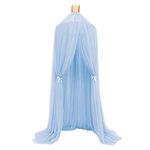 Upxiang Children's Dome Mosquito Net Tent Bed Canopy Mosquito Net Bed Linen with Round Lace Baby Boys Girls Games House sky blue