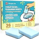 Simple Life Natural Toilet Bowl Cleaner Strips | Eco Friendly and Septic Safe | Removes Stains, Odors, and Grime | Non Toxic Foaming Toilet Cleaning Strips | 36 Count