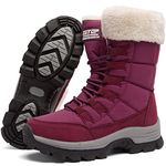 ziitop Womens Snow Boots, Winter Boots for Women, Fur Lined Warm Winter Boots, Lace up Womens Winter Boots, Mid Calf Snow Boots,Outdoor Anti-Slip Boots, Snow Boots for Women Waterproof,Winter Walking Boots for Women