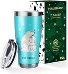 HAUSHOF Christmas Tumbler, 20 oz Stainless Steel Tumblers for Christmas, Keep Drinks Cold & Hot, Ideal Christmas Gifts for Mom, Dad, Kids