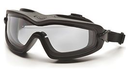 Pyramex Safety V2G-XP Eyewear, Black Strap, Clear Anti-Fog Dual Lens