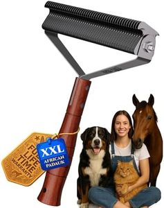 Oversized 2-Sided Dog Brush For Shedding Undercoat Rake for Dogs & Cats & Horses, Remove Mats,Dematting Comb, Grooming Brush for German Shepherds Medium to Long-Haired Pets(African Padauk Handle)