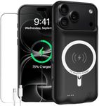 YINGYKJ Battery Case for iPhone 18 Pro, 10000mAh Portable Protective Wireless Charging Case Support Carplay Compatible with iPhone 18 Pro (6.3 inch) Rechargeable Extended Battery Charger Case (Black)