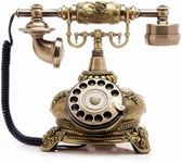 TelPal Retro Vintage Antique Style Corded Rotary Dial Desk Telephone Phone Home Office Decor