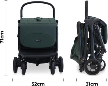 My Babiie MBX7 Autofold Stroller – Forest Green