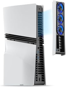 JUSPRO Cooling Fan for PS5 Pro, Quiet Enhanced Cooler Fan with Adjustable Speed, Auto Power On/Off, Cooling Accessories with USB 3.0 Port and LED Light for PlayStation 5 Pro