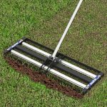 Updated Lawn Leveling Rake with Aluminum Roller, Stainless Steel 40"x10" Levelawn Tool , Heavy-Duty Lawn Leveler with 80" Extended Handle, Yard Leveling Rake Suit for Garden, Golf Lawn, Farm