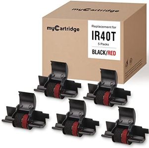 MYCARTRIDGE for IR40T IR-40T CP-13 NR-42 Compatible with Calculator Ink Roller Replacement for IR-40T CP-13 (5 Pack,Black and Red)