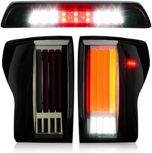 LED Tail Light for Toyota Tundra 2007-2013, Taillight Assembly Replacement Left + Right Pair, Smoke + Red Lens