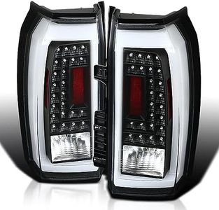 SPEC-D TUNING Black Housing Clear Lens LED Bar Tail Lights Compatible with 2015-2020 GMC Yukon Denali SLE SLT, 2015-2020 GMC Yukon XL Denali SLE SLT Left + Right Pair Assembly