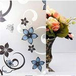 SUNBIRD Privacy Film Frosted Glass Static Clings UV Blocking Tinting for Home Office, Window Cover, Decorative Vinyl (12" X98" Inch, Black Iris)