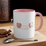 CRAFT MANIACS Bubu Dudu Pink Rim & Inner Stylish 350 Ml Tea/Coffee Mug Best Gift for Budu Dudu Lovers (Long Distance Love)