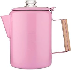 COLETTI Bozeman Camping Coffee Pot — Camping Coffee Makers, Coffee Percolator – America's Sleekest Percolator – NO Aluminum or Plastic (Pink)