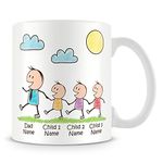 Daddy Mug with 3 Kids - Personalise with Names - Gift for Dads