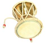 Aone India Handmade Brass Damroo/Damru Indian Musical Instrument for kirtan Height : 4.75 inches