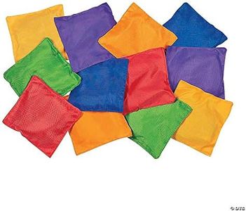 Fun Express Bean Bags for Kids (Bulk Set of 12 in Assorted Colors) Great for Classroom, Home and Play for Kids