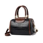 NICOLE & DORIS Women Handbags Crossbody Bag Fashion Satchel Bags PU Leather Top Handle Bags Crocodile Shoulder Bags Messenger Bags Ladies Purses Handbag for Work Party Daily Black