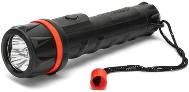 Velamp IRUB1LED Linterna de 3 LED en Goma hiperresistente. con Encaje cómodo. Funciona con 2 Pilas AA (no Incluidas). Súper Brillante, Resistente al Agua y a los Golpes, Negro