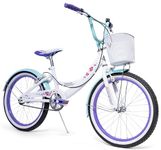 Huffy Girly Girl 20 Inch Girls Bike + Basket - White, Blue & Purple 6-9yrs.