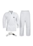 Karate Martial Art Uniform White Top Pant Belt Set For Men Boys Girls (Karate Dress_34)