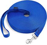 PETESCORT 15ft 20ft 30ft 50ft Long Lead-Training Leash/Long Line Dog Leash Great for Dog/Puppy Training,Play,Extra Long Dog Leash(15 Feet,Blue)
