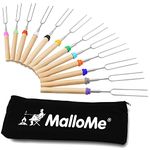 MalloMe Marshmallow Roasting Smores Sticks - Camping Accessories for Campfire Fire Pit Cooking Set of 12