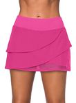 Aleumdr Women's Three Layered Swim Skirted Bikini Swim Bottom Swimdress Rose X-Large 14 16