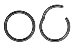 365 SLEEPERS 2 Pieces Titanium Unisex 18G Hinged Hoop Segment Lip Nose Ring Septum Helix Tragus Sleeper Earrings 6mm - 13mm