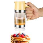 HOMKULA Glass Honey Dispenser No Drip, Maple Syrup Dispenser for Coffee, Tea, Pancake, Yellow (9 OZ, 1 Pack) C01