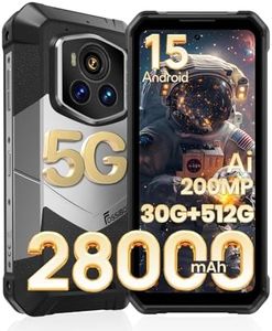 FOSSIBOT F107 Pro Rugged Phone Unlocked 5G Android 15, 30GB+512GB/2TB Rugged Smartphone, 6.95''FHD+ 120Hz Display 200MP, 28000mAh Battery Waterproof Cell Phones, IP68/IP69K/WiFi6/NFC