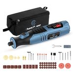 C P CHANTPOWER Cordless Rotary Tool, 8V Rotary Tool with 2.0 Ah Li-ion Battery, 5-Speed, 4 Front LED Lights and 60pcs Accessories Kit for Carving, Engraving, Sanding, Polishing and Cutting