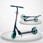 Wembley Kick Scooter for Kids & Adults - 2 Wheel Foldable With 3 Height Adjustable Stand, Brake & PU Wheels - Runner Skate Scooter for 8+ Years Boys Girls (Sky Blue)