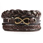 Peora Brown Synthetic Leather Pack of 3 Bracelet Stylish Design Fashion Casual Jewellery Gift for Men & Boys