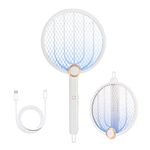 ASPECTEK 3000V Portable Electric Fly Swatter for Indoor and Outdoor, Foldable, Rechargeable with Improved Battery Life, Fly Zapper USB Charging Cable