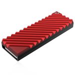 ZORBES® Heat Dissipation Radiator Aluminum Alloy Heat Sink Thermal Cooling Pads for M.2 2280 SSD Heat Sink for PC Computer-Red