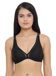 Clovia Women's Non-Padded Non-Wired T-Shirt Bra in Black -Cotton Rich (BR2048P13_Black_34B)