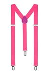 Boolavard Braces/Suspenders One Size Fully Adjustable Y Shaped With Strong Clips