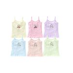 KIKE VIDHIKA Baby Girls Sleevless Printed Cotton Regular Fit Camisole Slips/Vests/Baniyan/Inner Wear, Pack of 6 (18-24 Months, Multicolor)